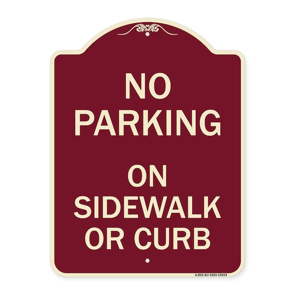 Signmission No Parking on Sidewalk or Curb Heavy-Gauge Aluminum Architectural Sign, 24" x 18", BU-1824-23694 A-DES-BU-1824-23694 - main